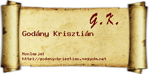 Godány Krisztián névjegykártya