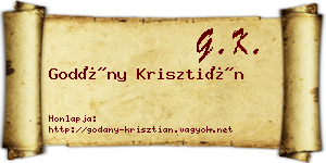 Godány Krisztián névjegykártya